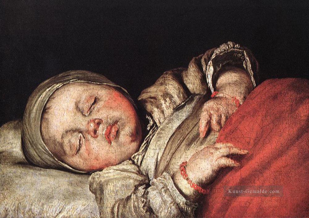 Sleeping Child Italienischen Barock Bernardo Strozzi Ölgemälde